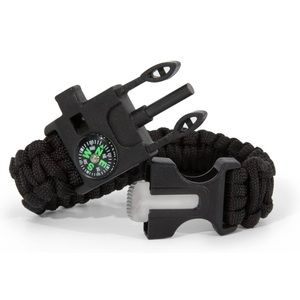 5-in-1 Emergency Kit with Flint Fire Starter, Whistle, Compass & more.